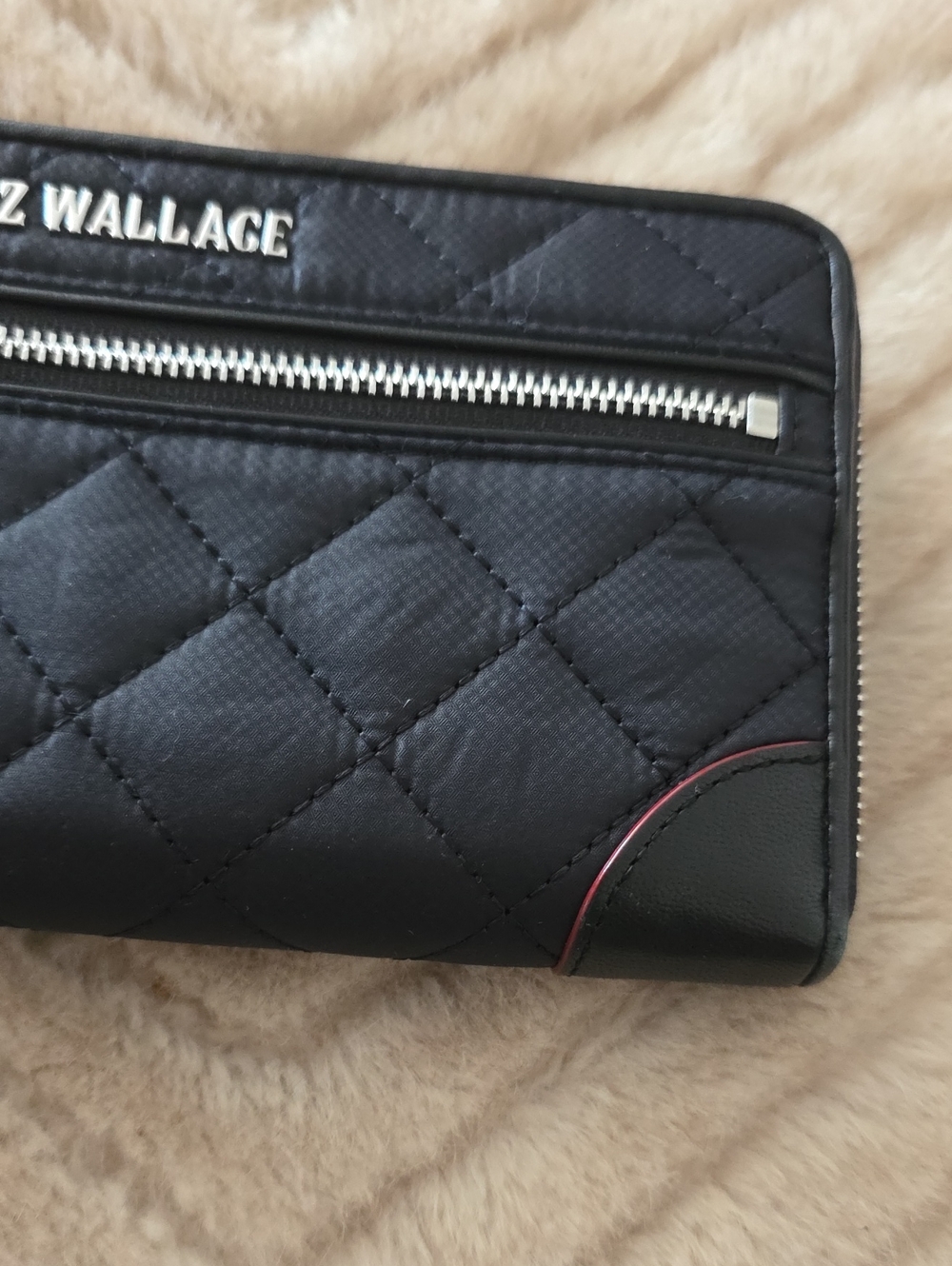 MZ Wallace Black Quilted Zip Wallet with Front Zip Pocket - Picture 3 of 10